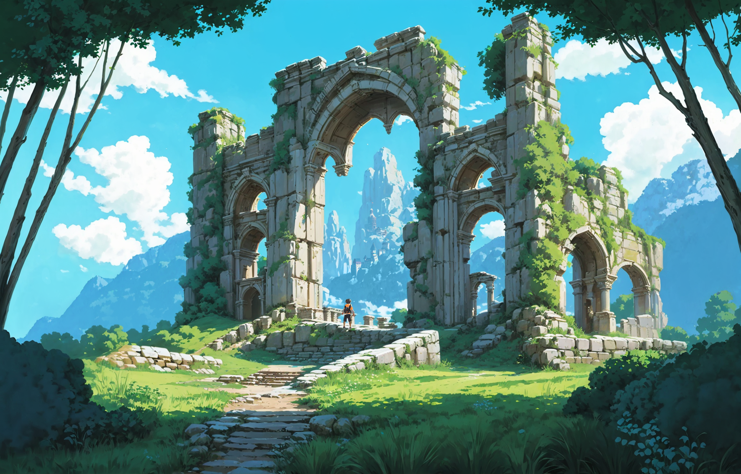 Ancient Ruins in the Woods