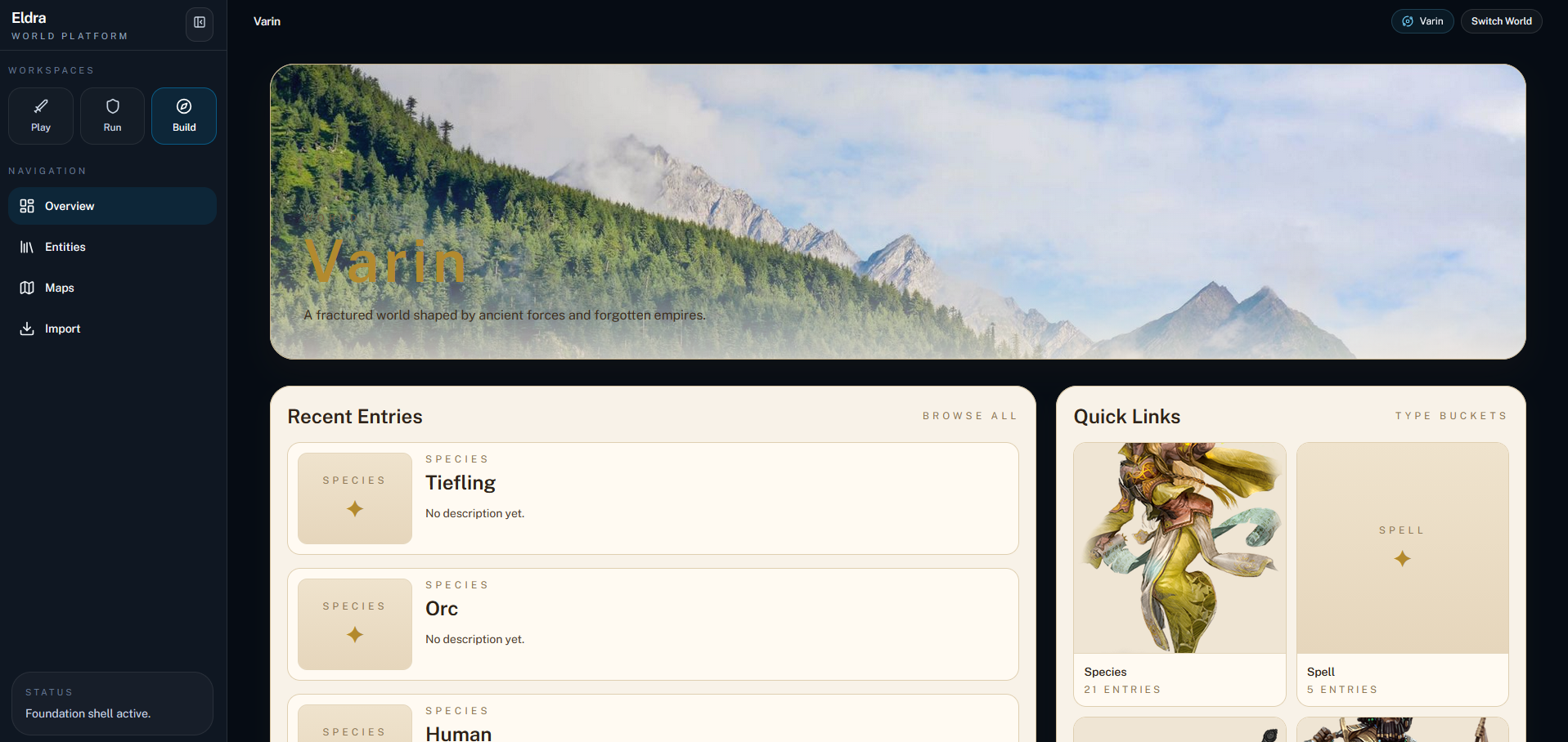 World Landing Page